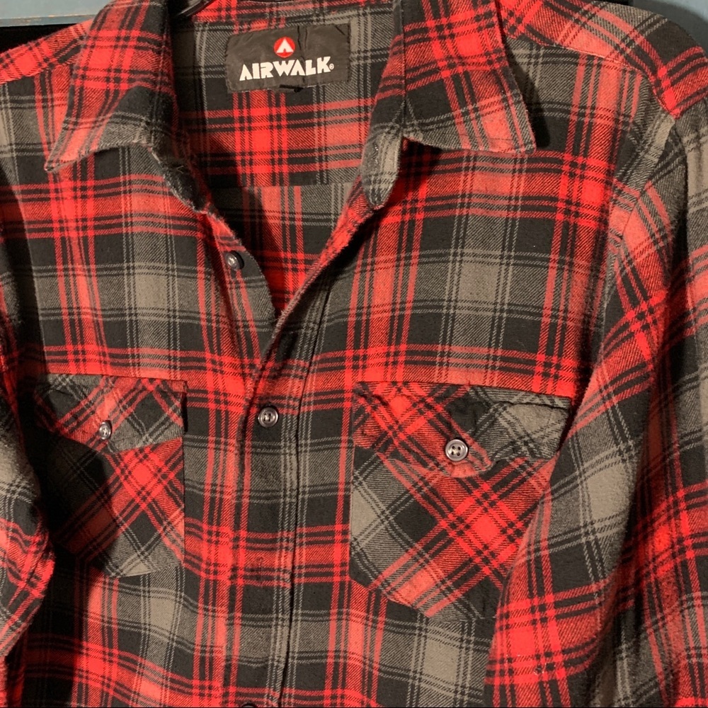 Airwalk Mens Plaid Cotton Button Up Shirt Sz Lrg - Picture 7 of 13